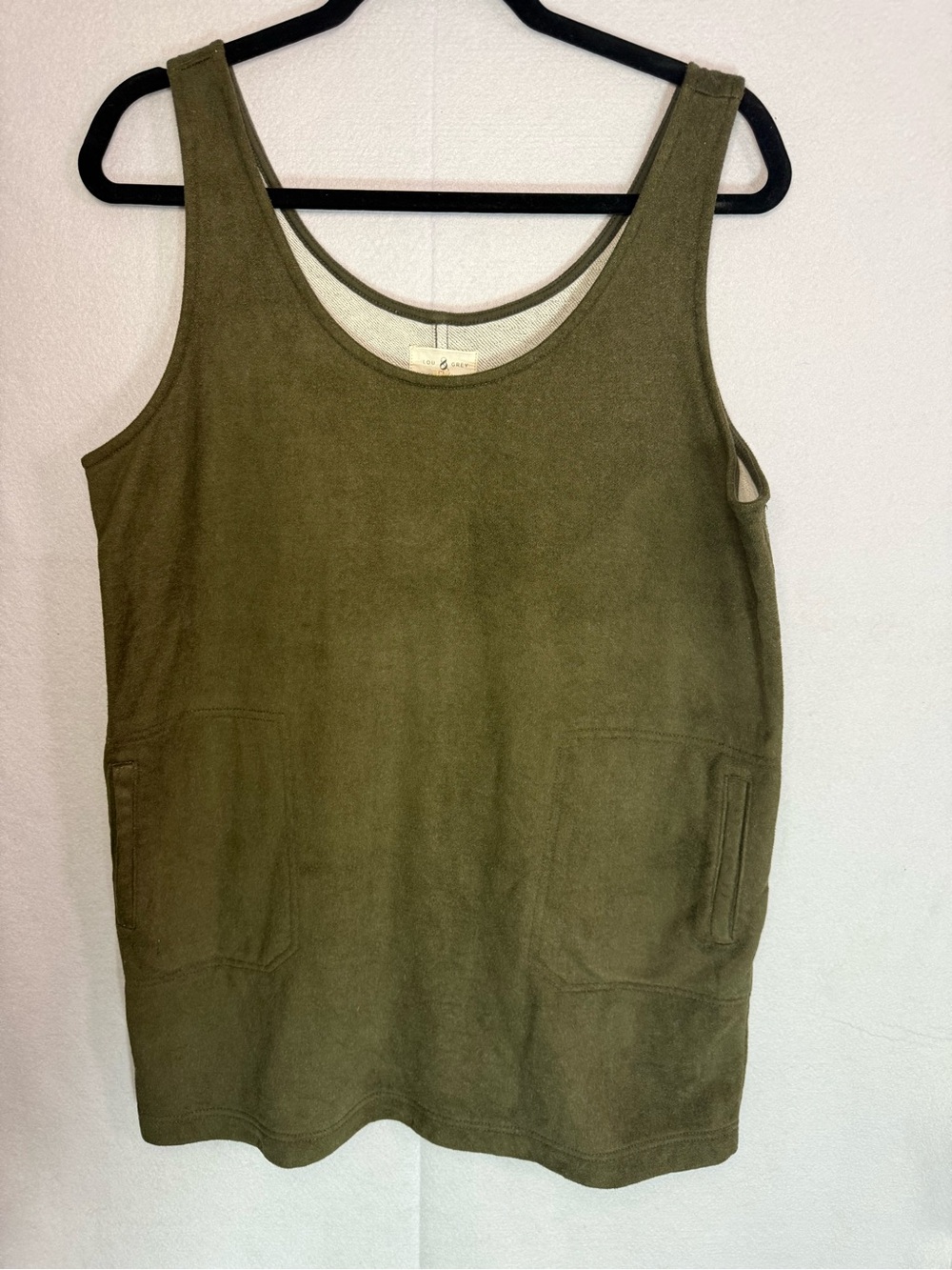 Lou & Grey Olive Green Faux Suede Mini Dress - Size M